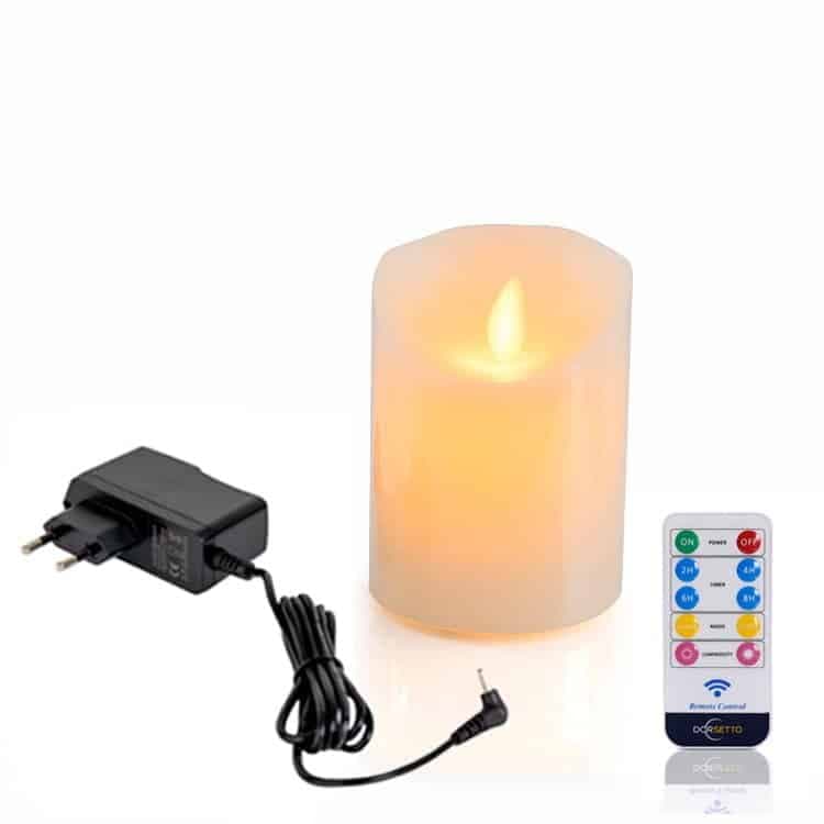 Oplaadbare led kaars, 30 uur brandtijd, afstandsbediening, 7,5 cm x 10 cm - afbeelding 2