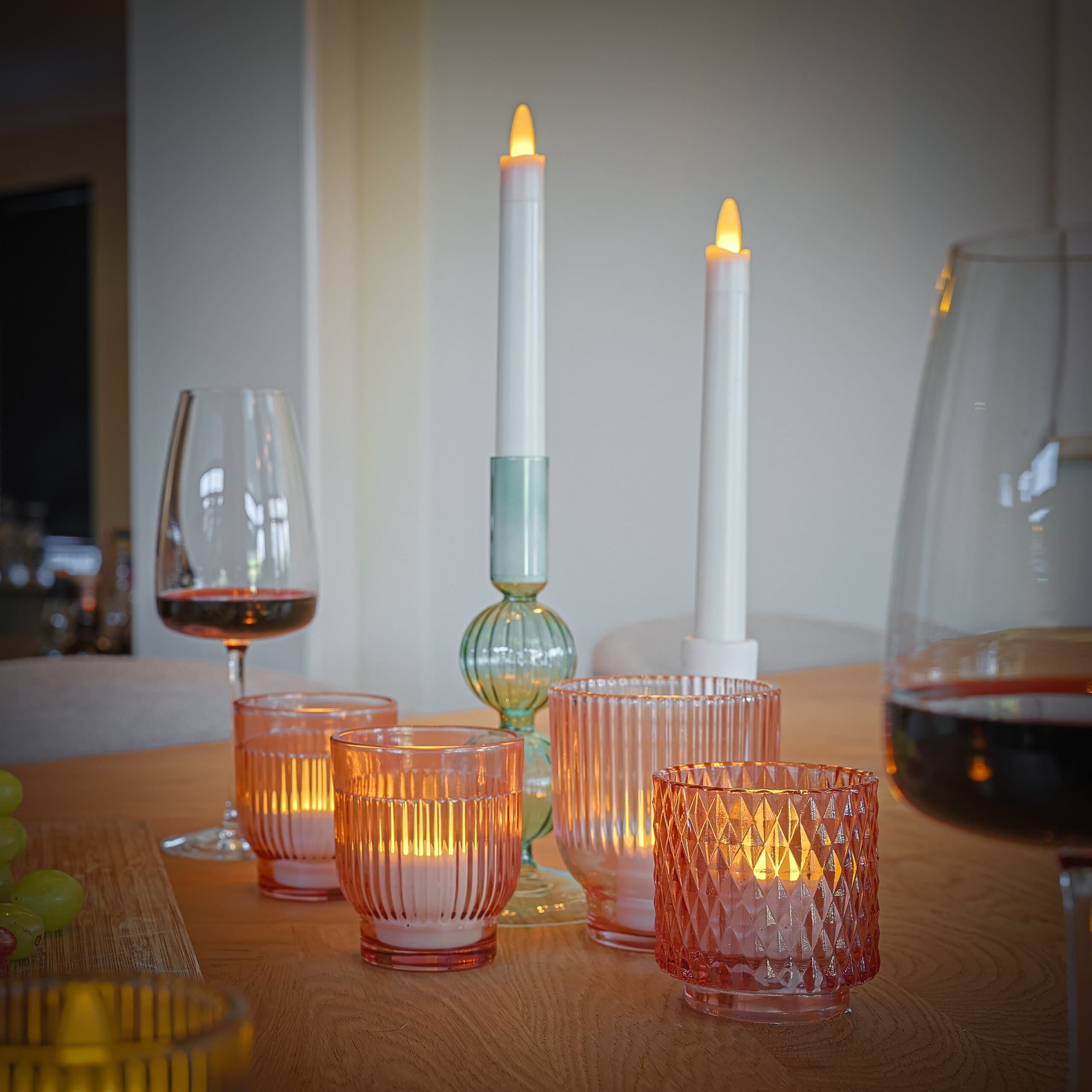 6 oplaadbare dinerkaarsen, 150 uur brandtijd, lengte 197mm, warm wit, afstandsbediening - afbeelding 2