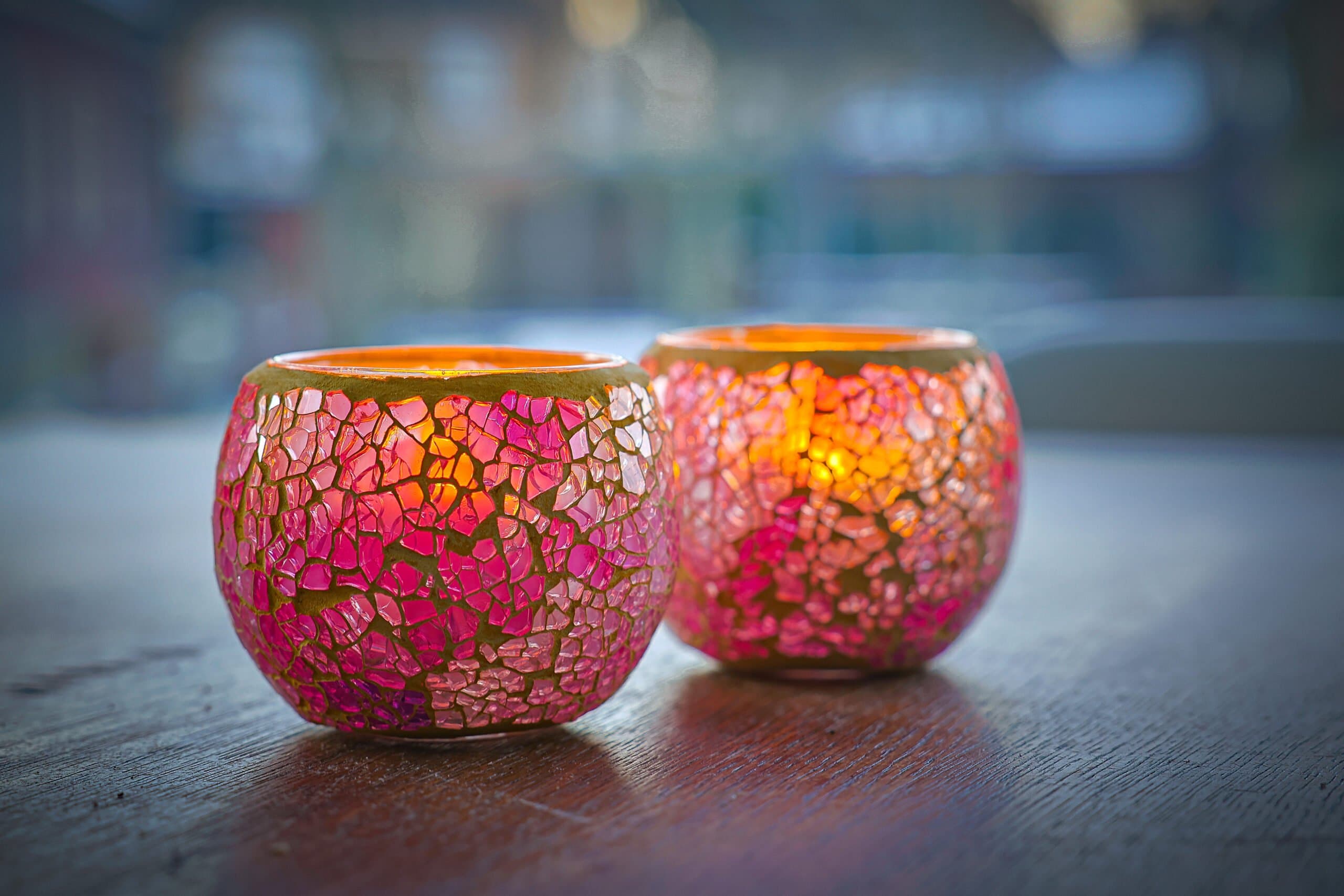 Waxinelichthouder 8,5 CM Dorsetto mozaïek rose - afbeelding 2