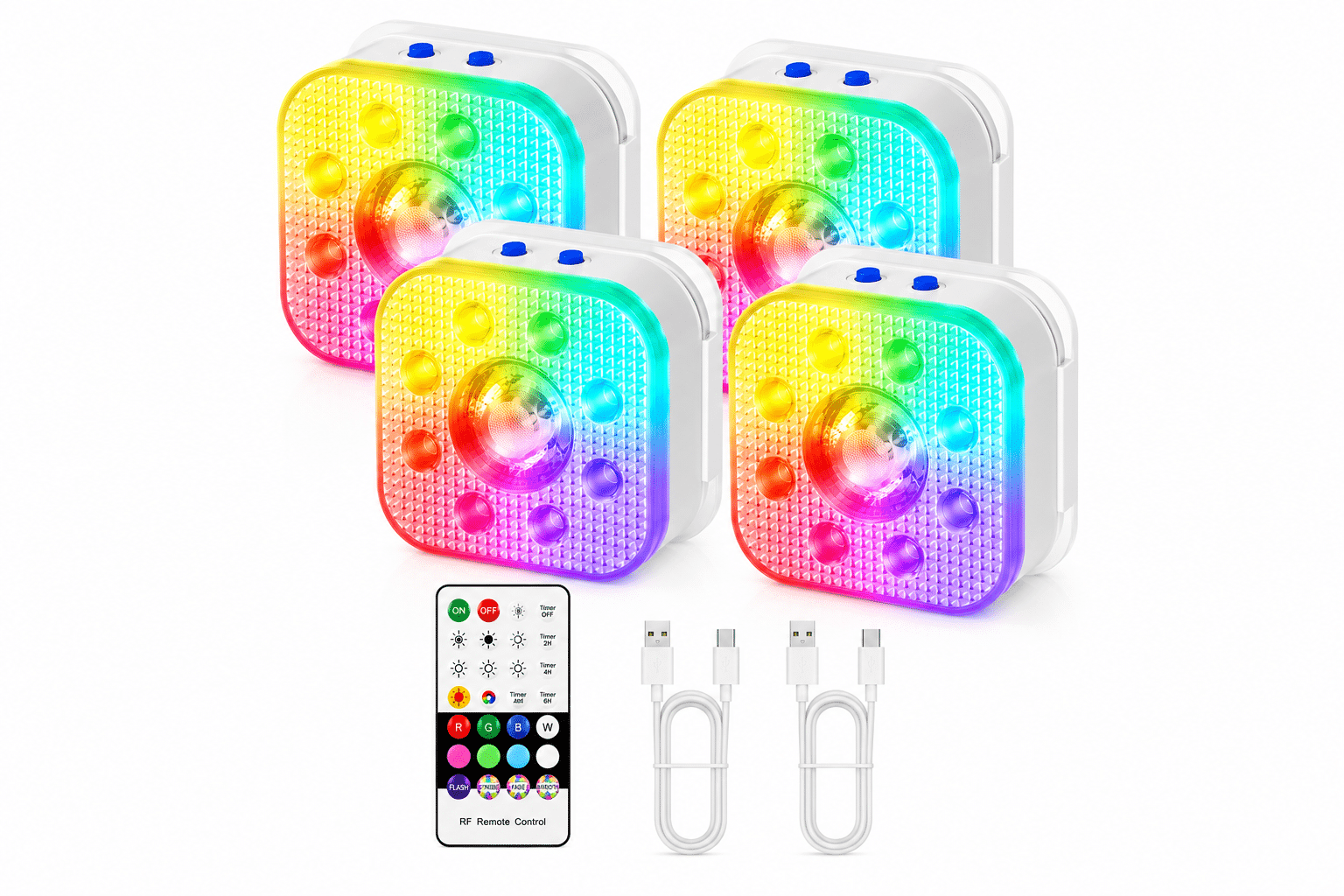 DORSETTO Premium Zwembad Verlichting Set van 4 – Tot 200 Uur Brandduur – Luxe Oplaadbare LED Onderwater Verlichting - afbeelding 2