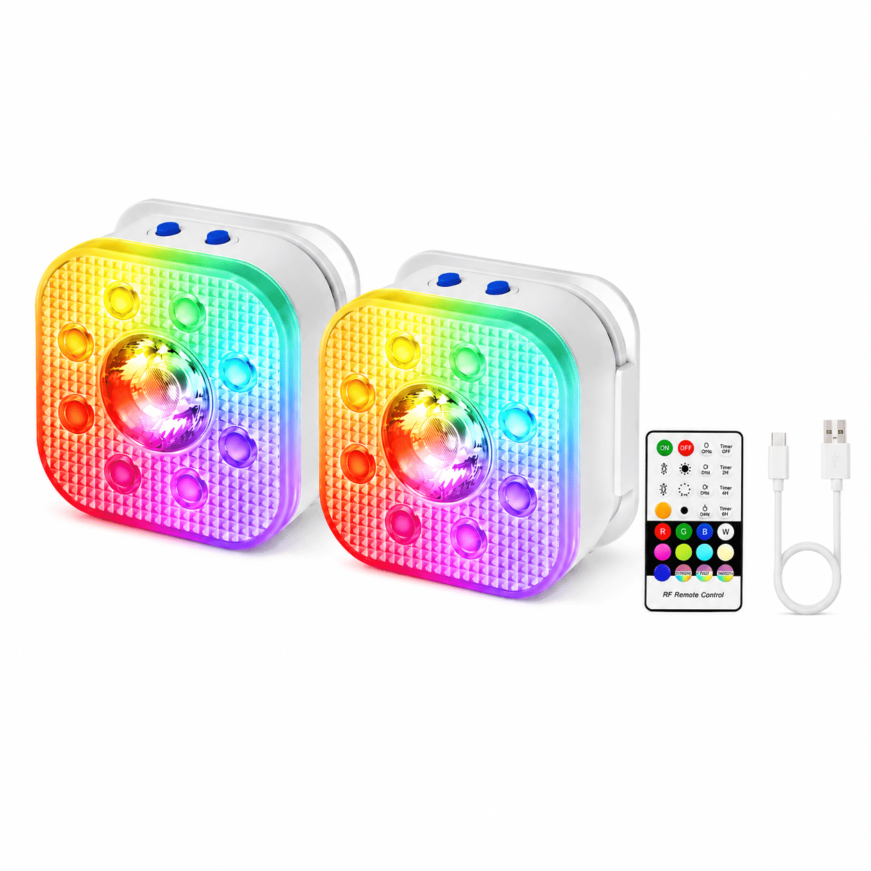 DORSETTO Premium Zwembad Verlichting Set van 2 – Tot 200 Uur Brandduur – Luxe Oplaadbare LED Onderwater Verlichting - afbeelding 2