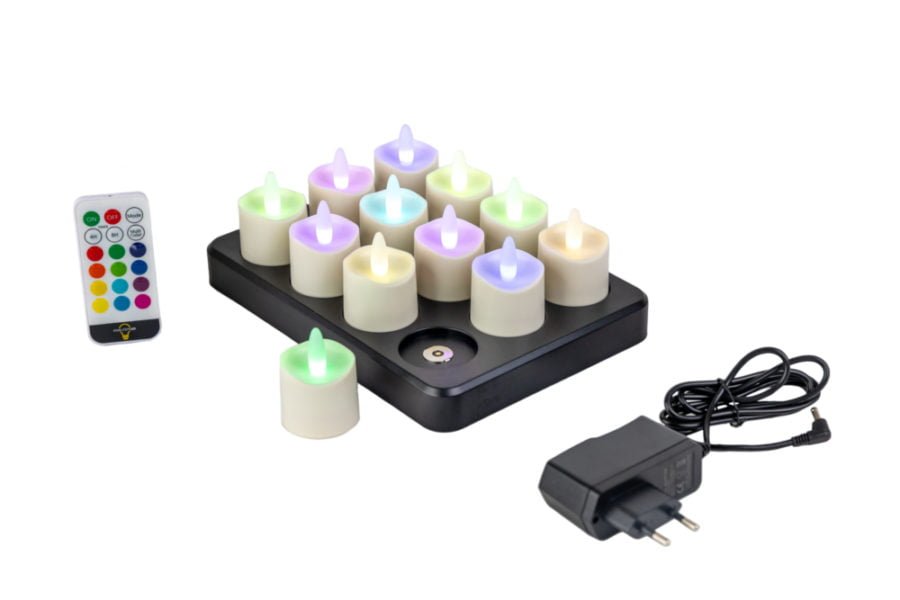 RGB LED-Waxine/theelichtjes waterdicht 48 uur oplaadbaar (12 stuks) met - LEDindeduisternis | Led lampen, led strips