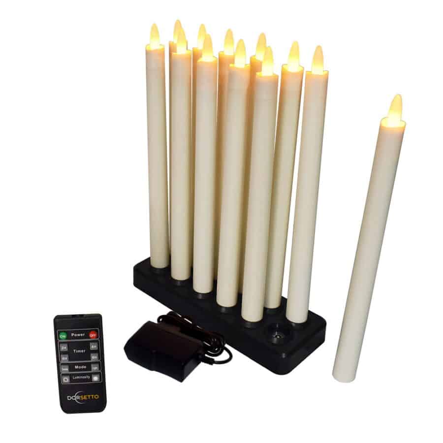 oplaadbare led dinerkaarsen 12 stuks met afstandsbediening