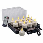 Set van 12 oplaadbare waxinelichtjes met tot 250 uur brandtijd